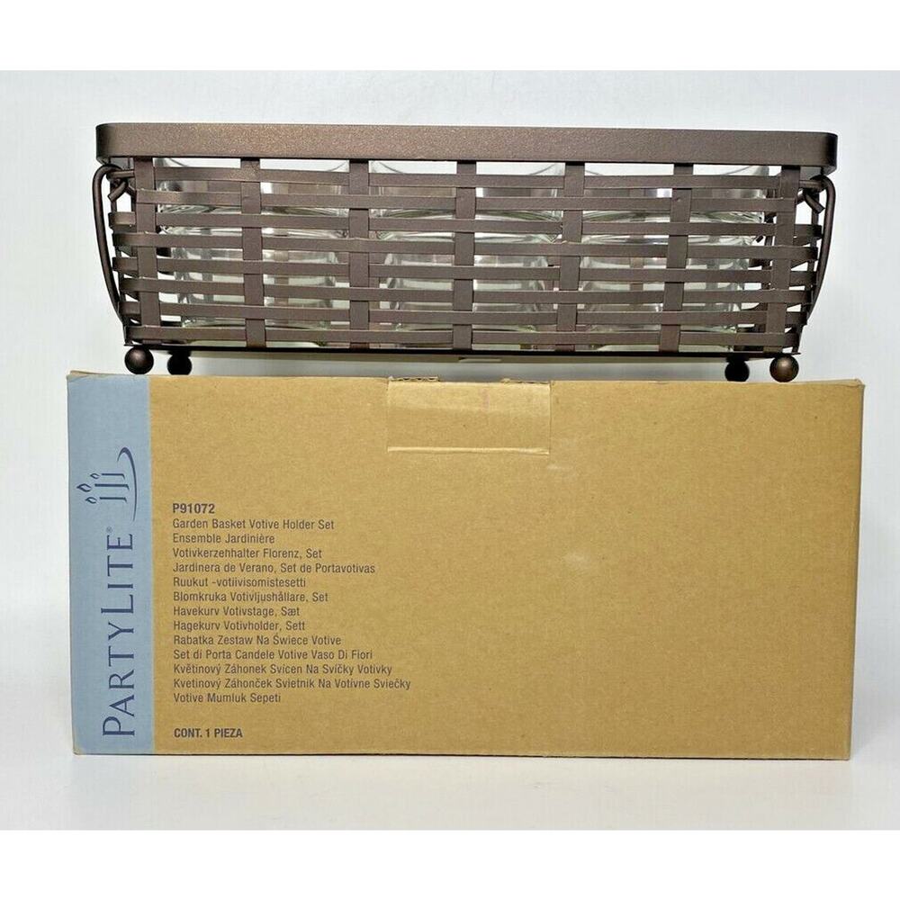 PartyLite Garden Basket Votive Holder Retired NIB P14B/P91072